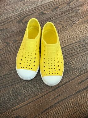 Native Kids Slip-On Water Shoes in Yellow with White Toe